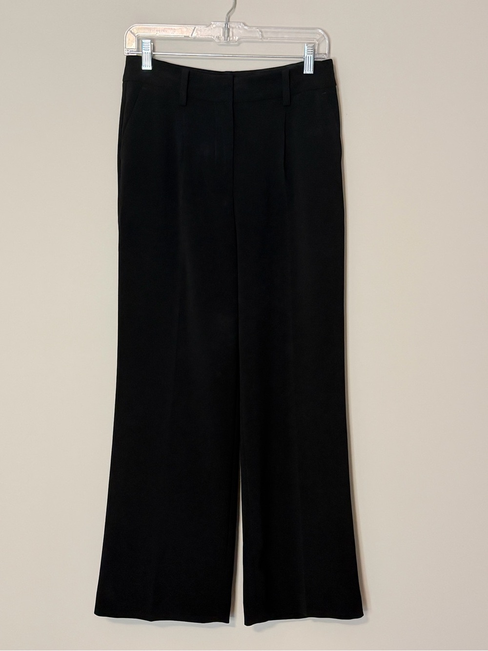 Talbots Weston Pant Black Wide Leg Crepe Trousers 4P Petite